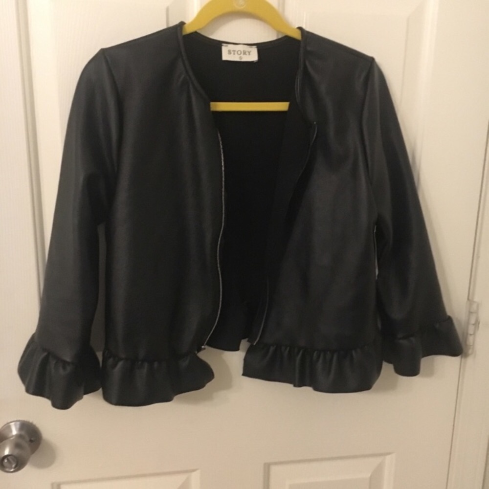 Faux black leather jacket